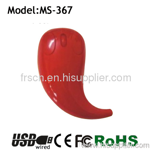 Ms-367 Red Color Wired Optical Gift Pepper Mouse